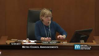 12/05/17 Metro Council Announcements