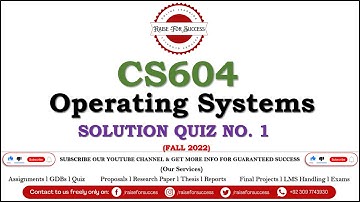 CS604 Quiz 1 Solution Fall 2022 l CS604 Quiz 1 Solution 2022 l CS 604 Quiz No. 1 2023 l #CS604