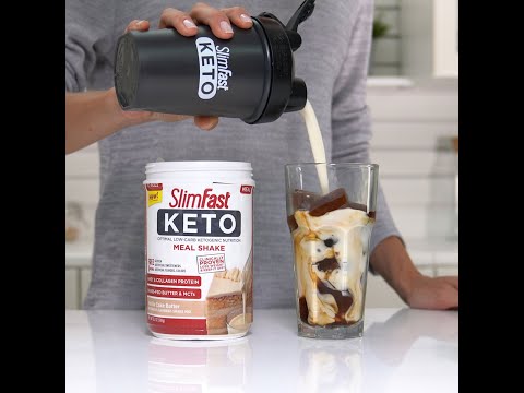 slimfast-keto-shake-mix-+-black-coffee-ice-cubes