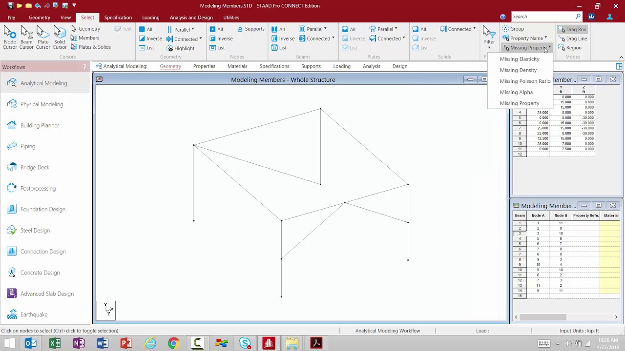 Creating and Viewing Model Geometry in STAAD.Pro CONNECT Edition