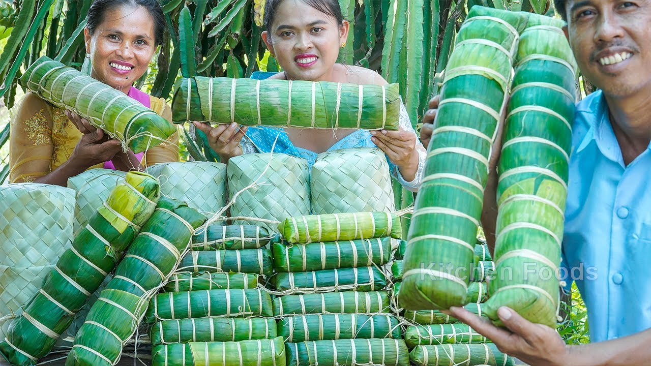 Cooking Traditional Big Cake (Num Orn Sorm & Num Jeal) Food Recipe in Country - Pchum Ben Festival