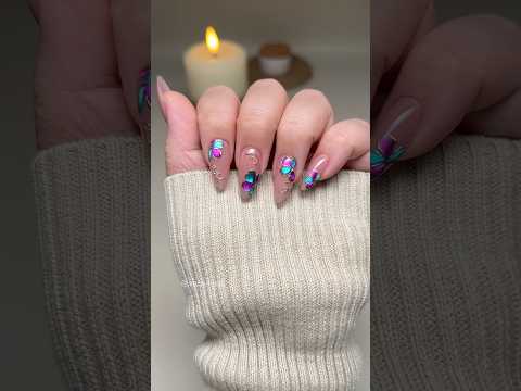 teal bloom nails, 🛍️link in bio