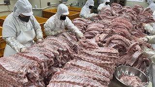 Amazing korean barbecue pork ribs factory