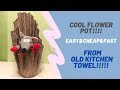 Make Unique Decorative Plant Pots From Towel And Cement - Cement Craft Ideas At Home!!!