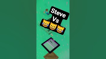 Steve Vs 3 Cats Blender Physics Simulation Animation #minecraftanimation #shorts