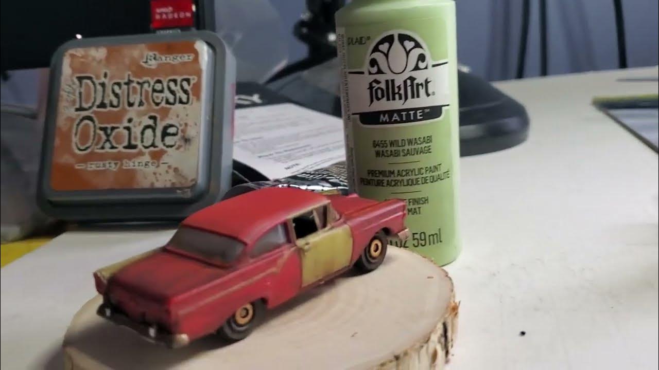 weathering a 1 64 diecast car with oils and Distress Oxide YouTube
