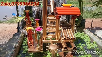 Guồng nước dân tộc, bộ gõ nhạc,xe đạp,câu cá,giã gạo,quay giếng,Plastic Pipe