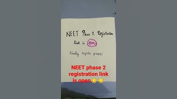 NEET phase 2 registration