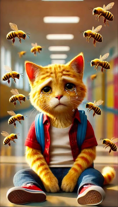 cat-crying-after-being-chased-by-bees-cat-cats-funny-youtube