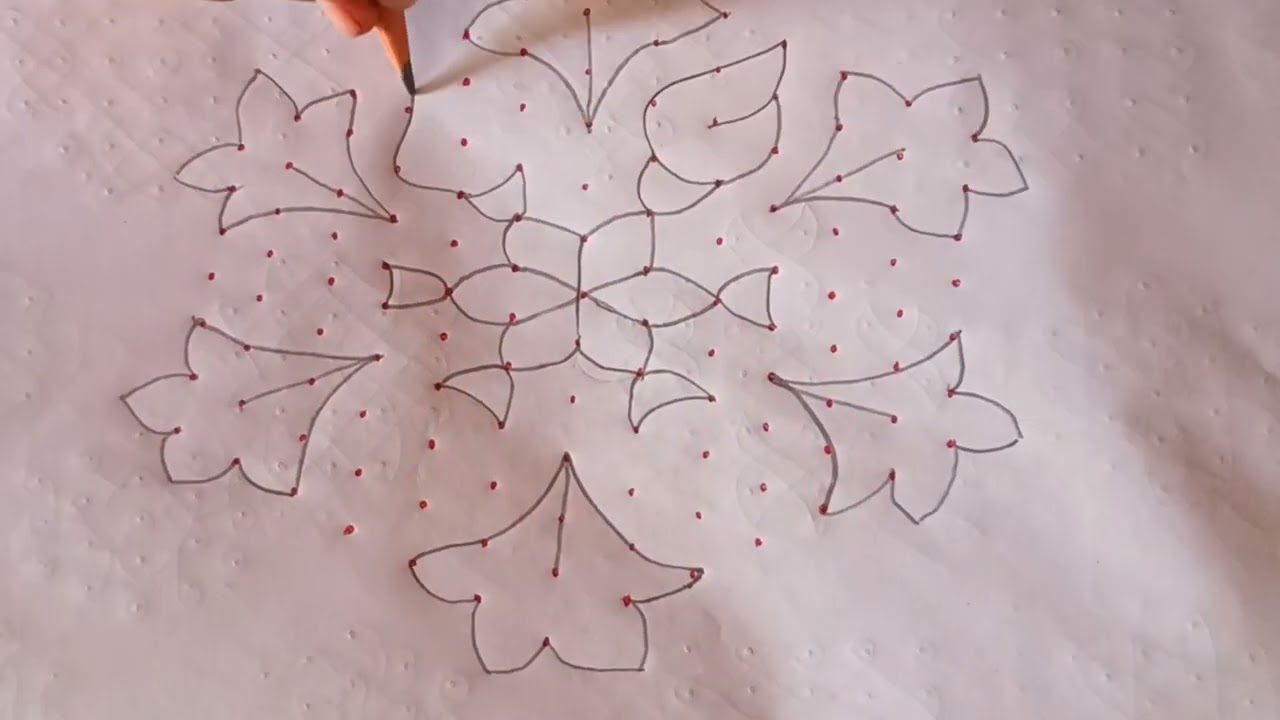 Daily morning easy&simple rangoli |13*7 Dots | rangoli #morningmuggulu #easyrangoli #kolam #muggulu 