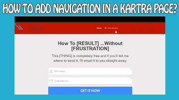 How To Add Navigation In A Kartra Page?
