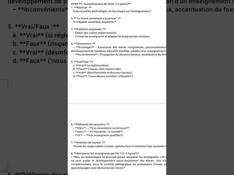 تصحيح موضوع ثاني باك أداب وفلسفة فرنسية 2025