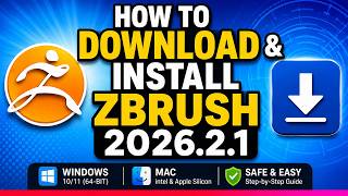 How to Download & Install ZBrush 2026.2.1 FREE for Windows & Mac | Zbrush Software Download