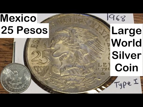 Mexico 25 Pesos 1968 (Large Silver Coin Of The Week Nov 22 2016)