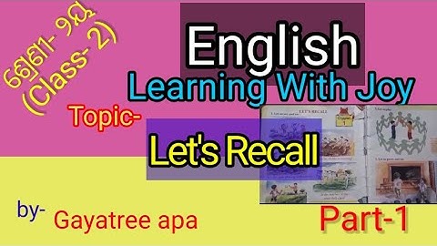 Class- 2//English (Learning With Joy)// Topic- Let