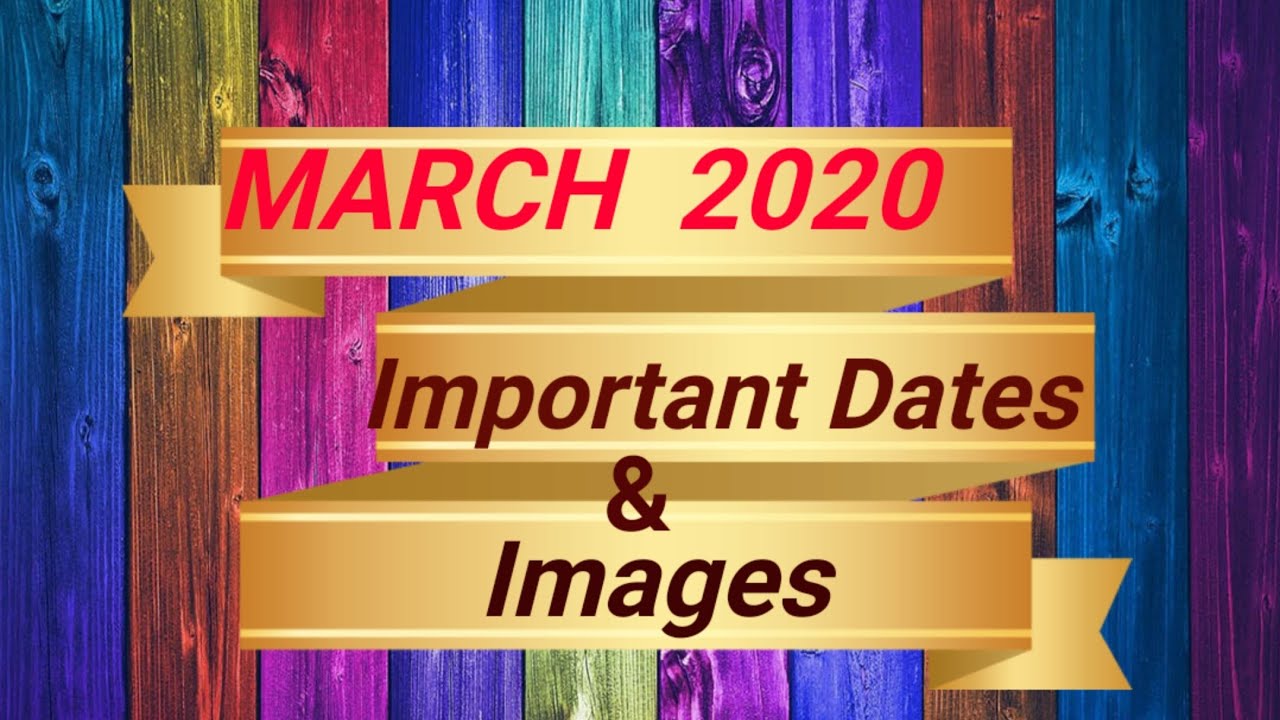 Important Days Of March 2020 National Days In March International Days