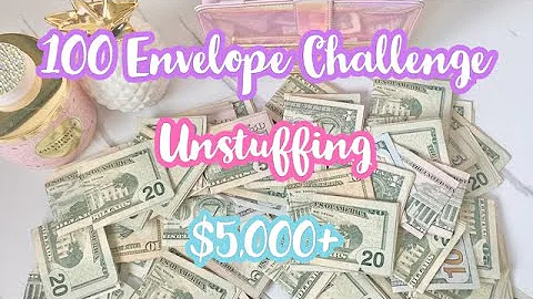 100 ENVELOPE CHALLENGE | Unstuffing | Over $5000+ Saved | Giveaway
