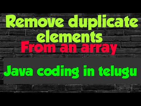 Remove duplicate elements from an array || java lab in telugu - YouTube