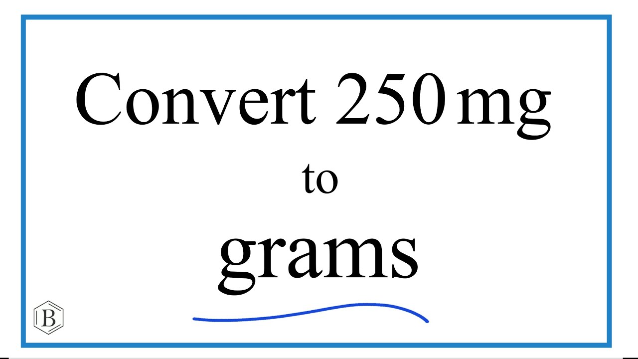 How to Convert 250 Milligrams to Grams (250mg to g)