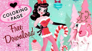 Christmas Cutie Free Coloring Page Download