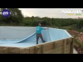 Instalación de una piscina de madera Gre