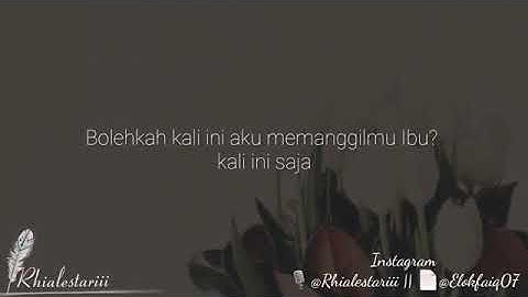 TERUNTUK IBU DARI PRIA YANG KU CINTAI