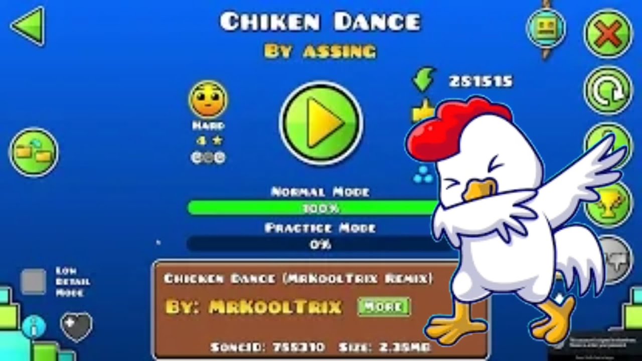Funny Chicken dance in GD! - YouTube