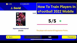 How To Train Players In eFootball 2022 Mobile | PES efootball 2022 Mobile Player Training screenshot 1