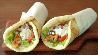 Flatbread Chicken Wrap :: Best Yogurt Sauce Recipe