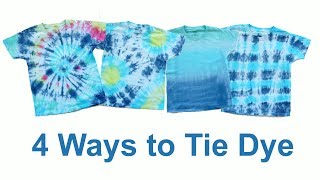 There are a ton of ways to tie dye! this tutorial will show you 4
them; bullseye, swirl, stripe and ombre. i dye t shirts onesie in
tutoria...