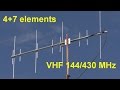 Антенна 4+7 элементов на 144-430 МГц (разработка RZ9CJ)