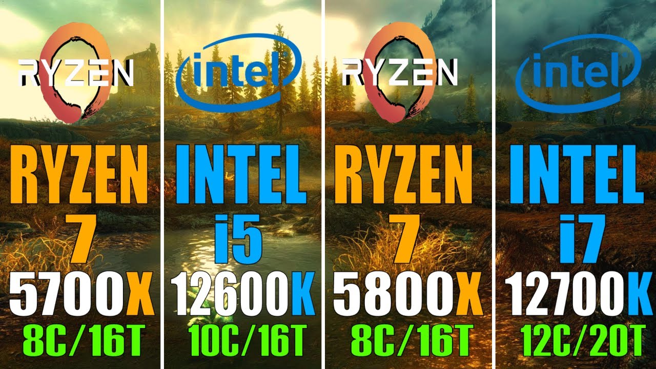 RYZEN 7 5700X vs INTEL i5 12600K vs RYZEN 7 5800X vs INTEL i7 12700K, PC  GAMES BENCHMARK TEST