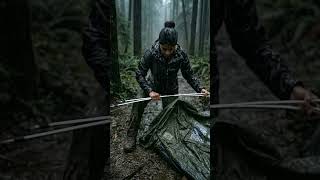 Rain camping in forest #camping #campingforest #rainforest #solocamping