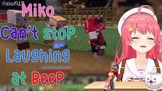 Miko Burst Out Laughing when Ollie do the 'BEEEP' with Iofi and Sora in Minecraft!!!