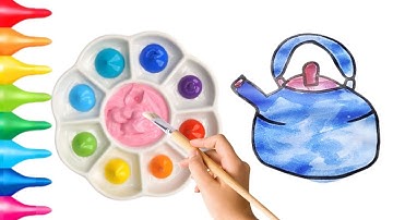 #Colormixing / You Won’t Believe These Colors Came from Just 3! Satisfying Color Mixing tea pot art.