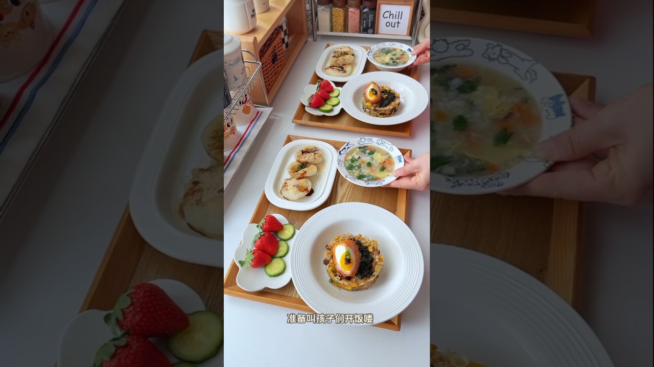 Eat breakfast with me🥢🍓🍒 