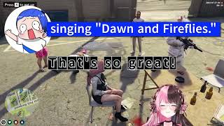 【ENG SUB】hinano is impressed by marutake's too good singing.【vspo /tachibanahinano/marutake/gta】