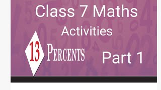 Class 7 Maths chapter 13 percents Activities page No 183  #class7