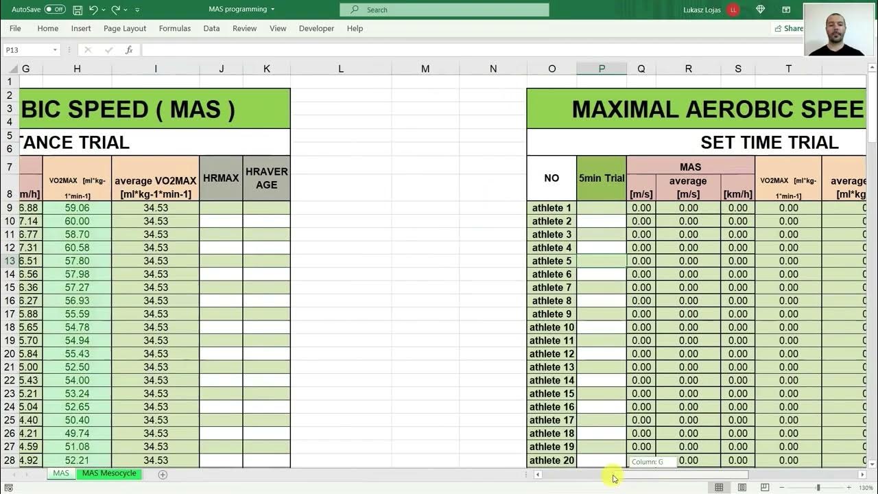 Maximal aerobic speed planning and programming mas training in excel
