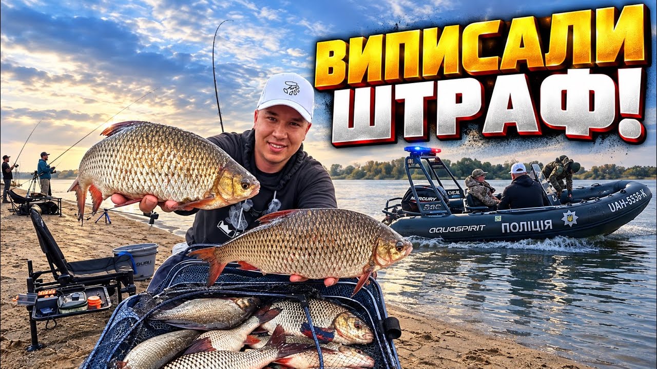 🔥ЛОВИЛИ ГІГАНТСЬКУ ПЛОТВУ — А ТУТ ПОЛІЦІЯ! 🚨ШТРАФУВАЛИ ВСІХ НА ДНІПРІ!
