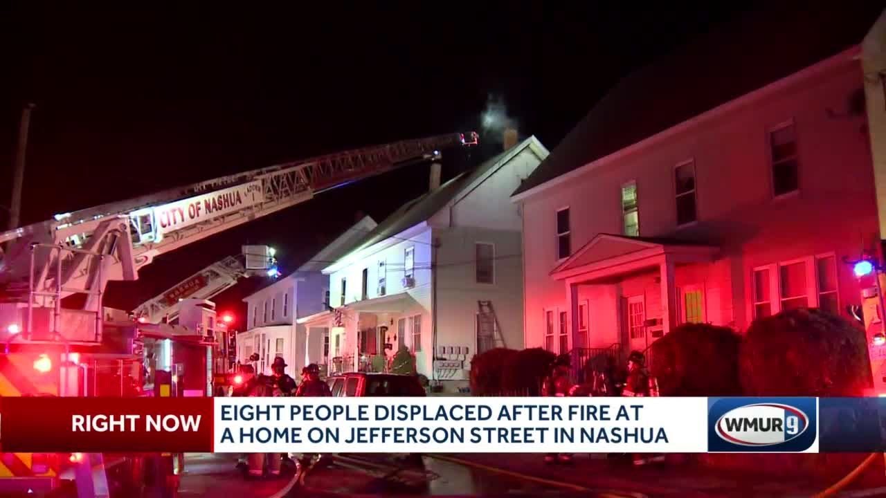 8 people displaced after fire at home in Nashua - YouTube