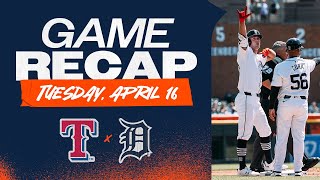 Game Highlights: Casey Mize Returns to the Mound at Comerica Park, Tigers Beat Rangers 4-2 | 4/16/24