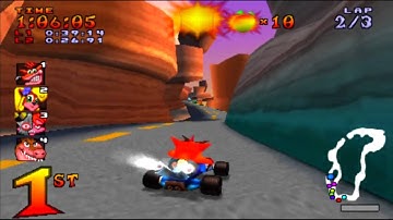 Crash Team Racing (PS1) walkthrough - Dingo Canyon