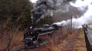 [4K]磐越西線 沼上信号場付近発車 C57 180 SLしあわせの風ふくしま号 試運転