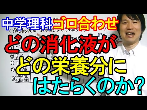 中学理科 ゴロ合わせ どの消化液がどの栄養分にはたらくのか Youtube