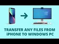 Transfer Any Files From iPhone To Windows PC | No Cable Software or Internet is Required