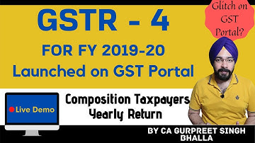 GSTR-4 Enabled on GST Portal | Live Demo | For FY 2019-20 | How to File GSTR - 4?