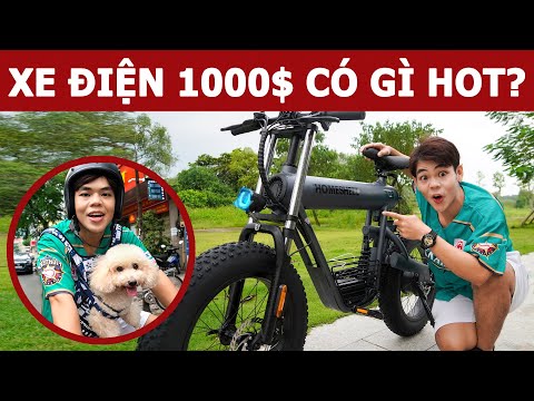 Lái xe điện 1000$ chở Gấu đi khắp Sài Gòn | Oops Banana V10g 237