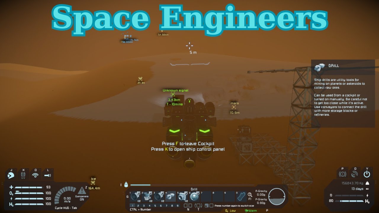 Space Engineers (E-49) Starting our first base on Mars - YouTube