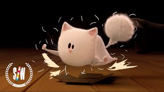 Cat and Moth | Cute CG Animated Short Film where Two Animals Battle for a Comfy Sofa